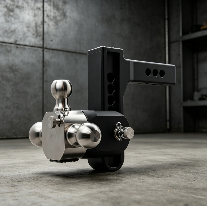 Heavy-Duty Adjustable Drop Hitch with Multi-Height Towing Capacity for Trucks