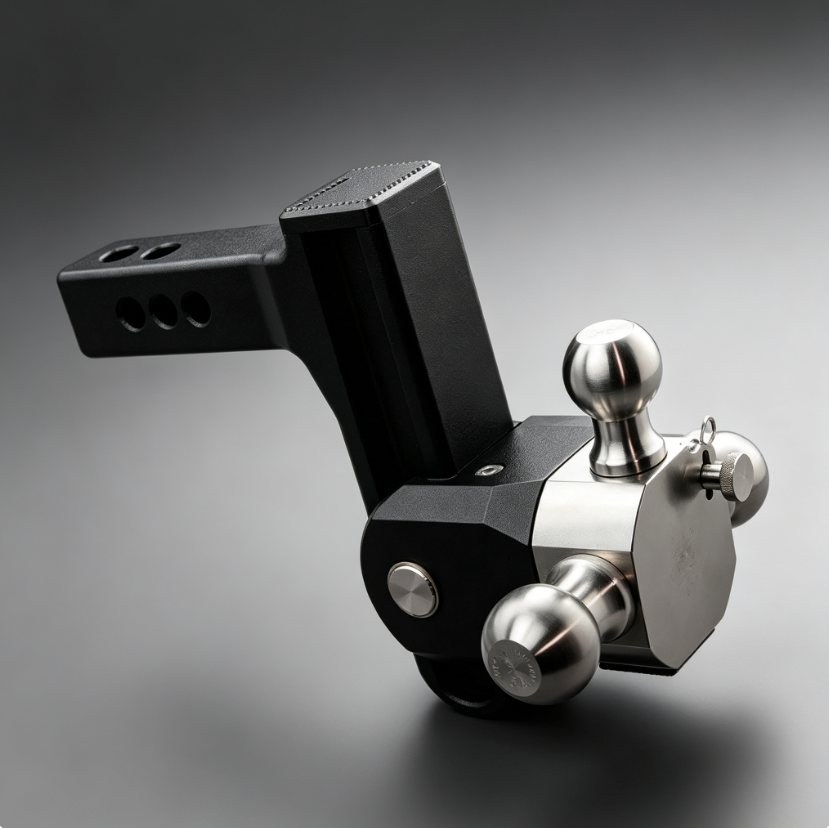 Heavy-Duty Adjustable Drop Hitch with Multi-Height Towing Capacity for Trucks