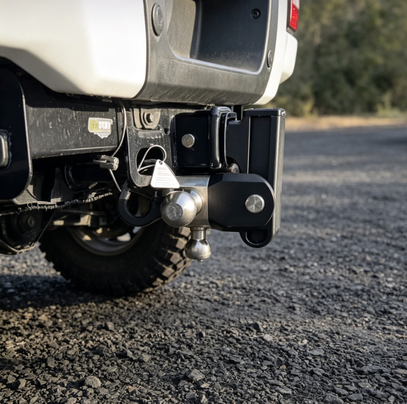 Heavy-Duty Adjustable Drop Hitch with Multi-Height Towing Capacity for Trucks